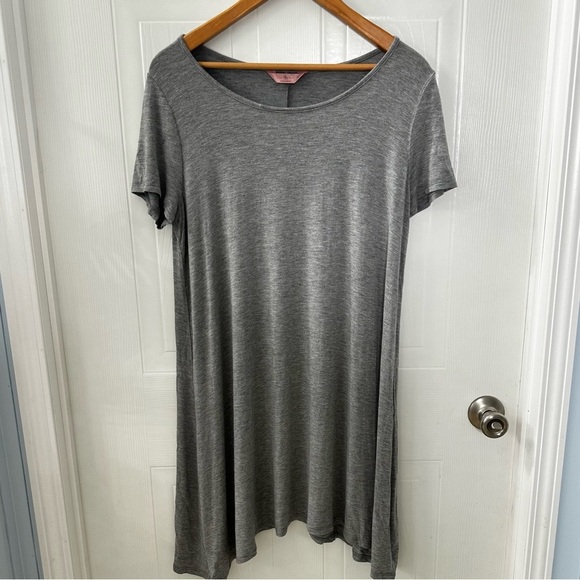 s|s Dresses & Skirts - Gray Swing T-Shirt Dress Size Large | Casual Lounge Minimalist A-Line Knit